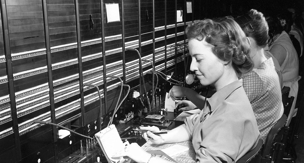 Telephone operators, 1960.